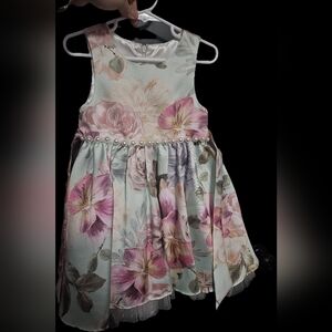 Couture Princess Floral Kids Dress with Pearl Details
